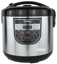 Multicooker Rosberg R51985E5, 780W, 5 L, 10 programe, Mod manual, Timer, Inox/Negru
