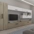 Set Mobilier Living Alb cu Stejar Auriu-Olaf-C05